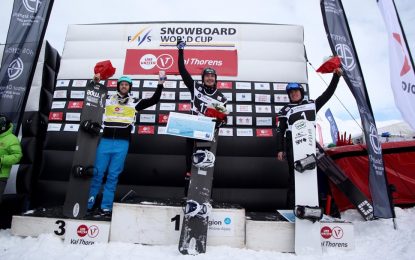 Podio de Lucas Eguibar en la Copa del Mundo FIS Snowboard Cross de Val Thorens (Francia)