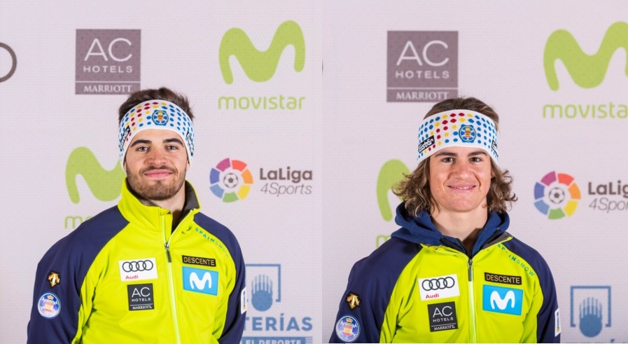 Aingeru Garay y Albert Ortega, en el Campeonato del Mundo Júnior de Esquí Alpino en Davos (Suiza)