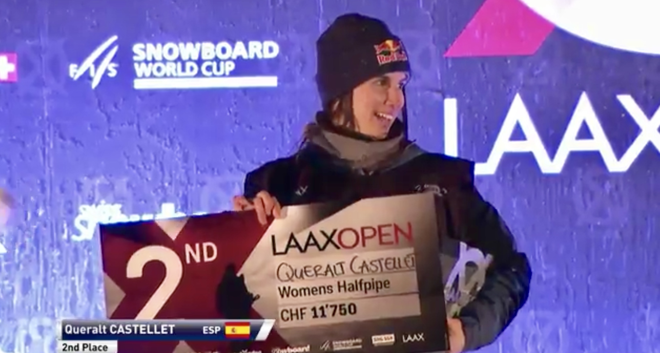 Plata para Queralt Castellet en la Copa del Mundo FIS de halfpipe de Laax (Suiza)﻿