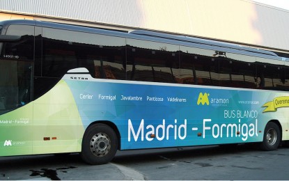 Bus blanco Madrid-Panticosa-Formigal