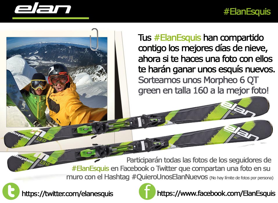 Comparte una foto con tus Elan y gana unos esquís nuevos
