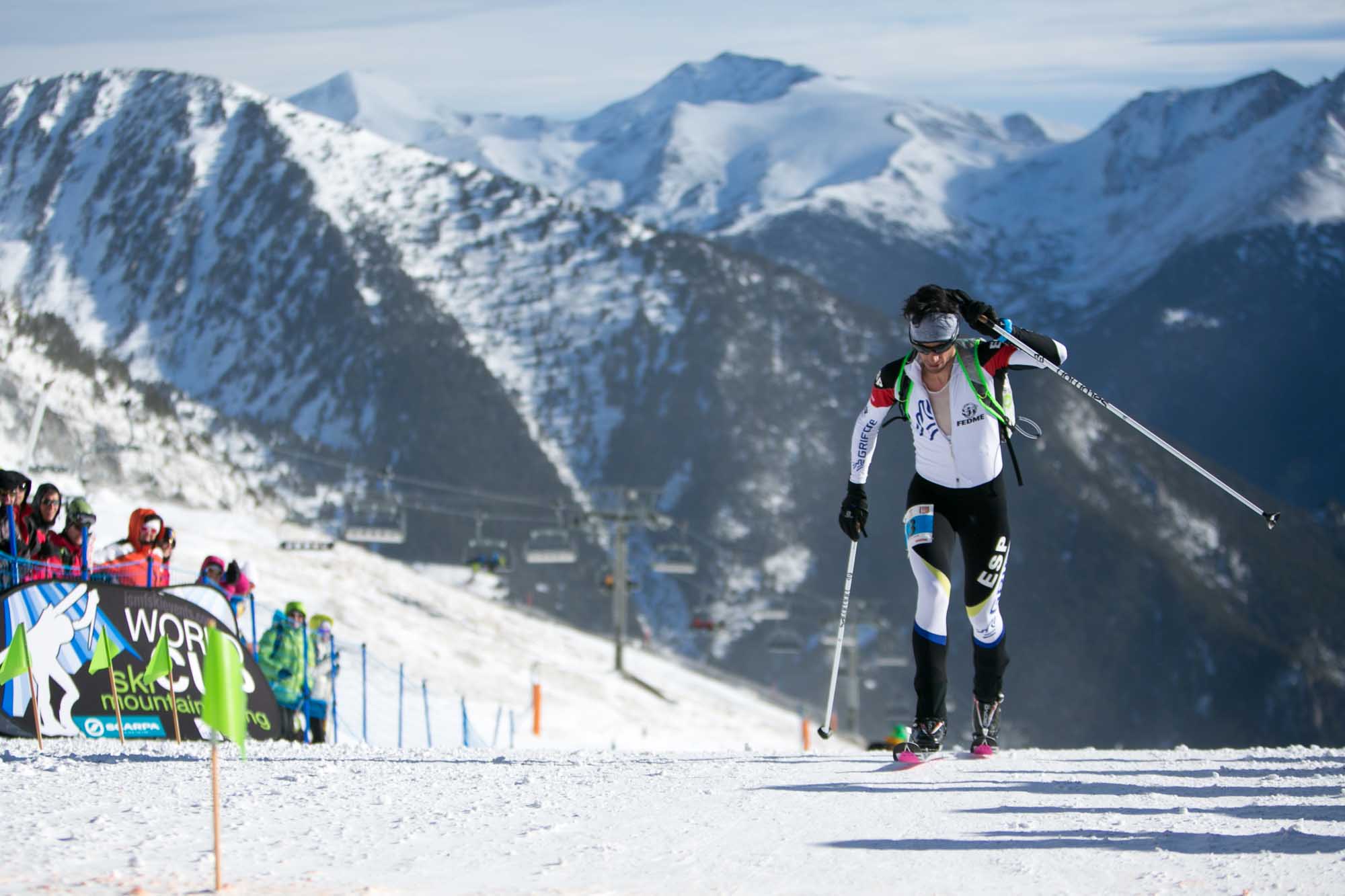 Kilian Jornet, en la Copa del Mundo de esquí de Montaña “Font Blanca” de Ordino-Arcalís, en Vallnord
