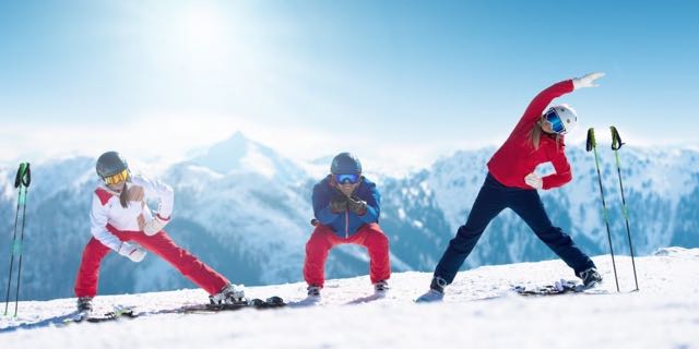 ¿Calentar antes de esquiar?