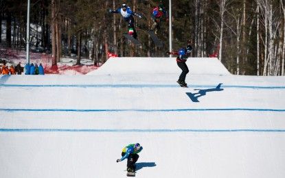 Lucas Eguibar. Podio en el Snowboard Cross de Rusia