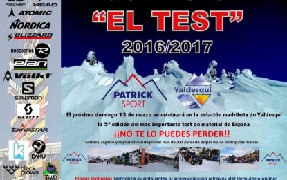 Valdesquí y la tienda Patrick Sport realizan un Test de Esquís el domingo 13