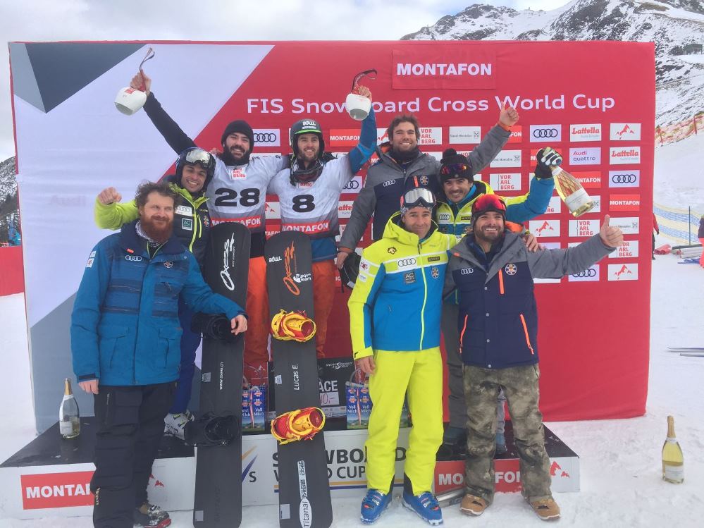 Victoria para Lucas Eguibar y Regino Hernández en la Copa del Mundo FIS de snowboard cross por equipos en Montafon (Austria)