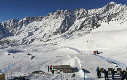 Los riders de snowboard cross, listos para la Copa del Mundo de Cervinia (Italia)