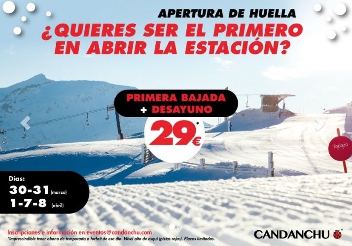 Sé el primero en abrir huella en Candanchú