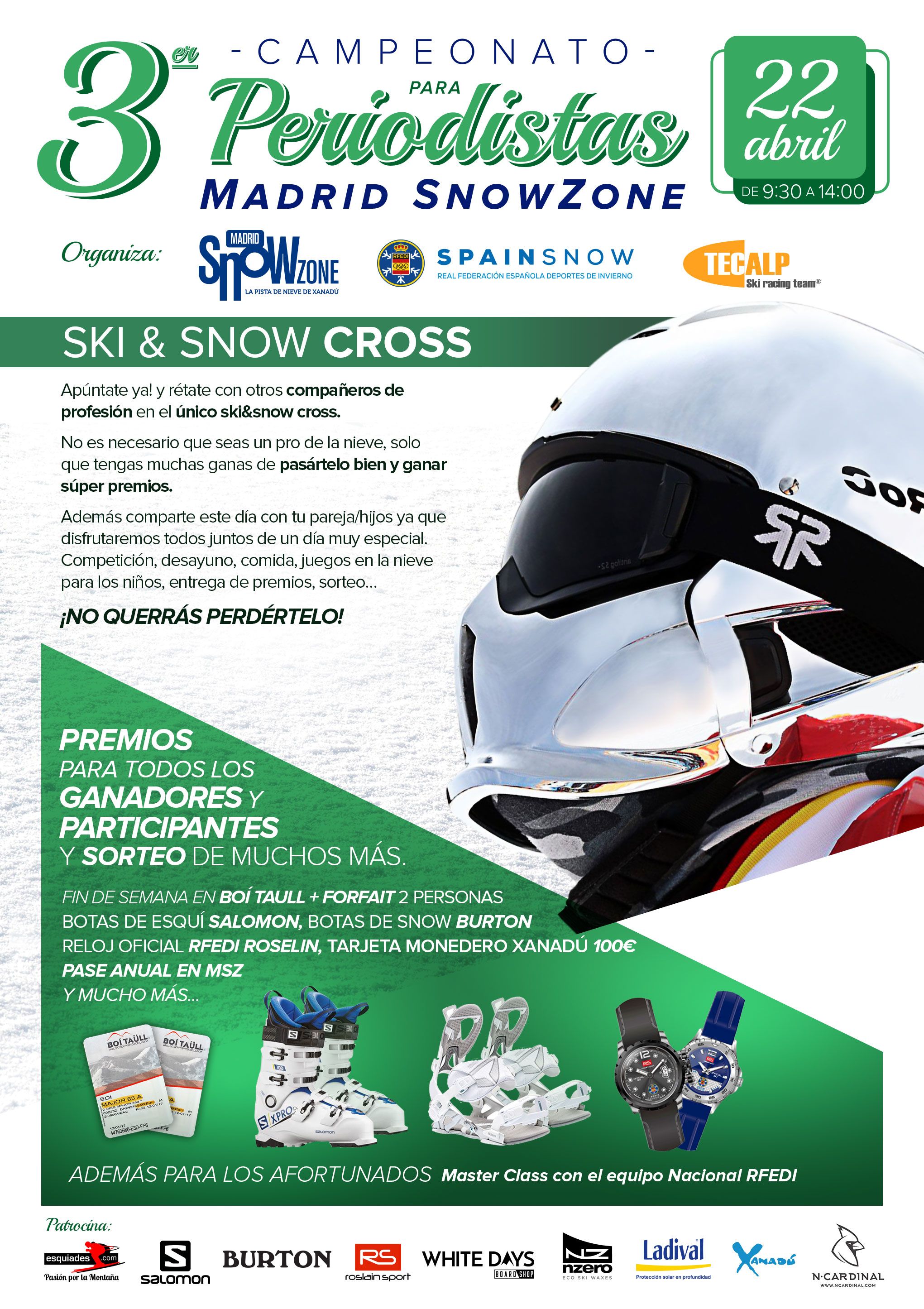 El III Campeonato Madrid SnowZone para periodistas homenajeará a Regino Hernández con una prueba de ski/snow cross