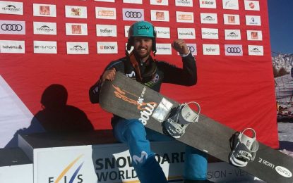 Victoria de Lucas Eguibar en la Copa del Mundo de snowboardcross de Veysonnaz (Suiza)